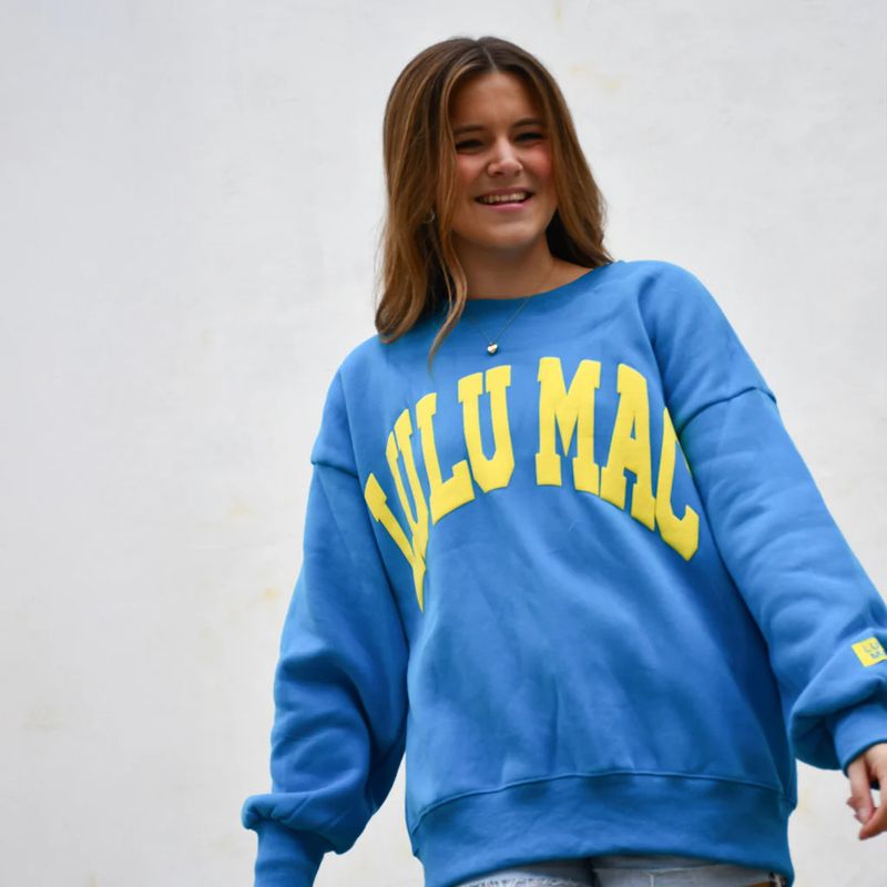 Lulu Mac Sweatshirt Puff - Cyan/Yellow