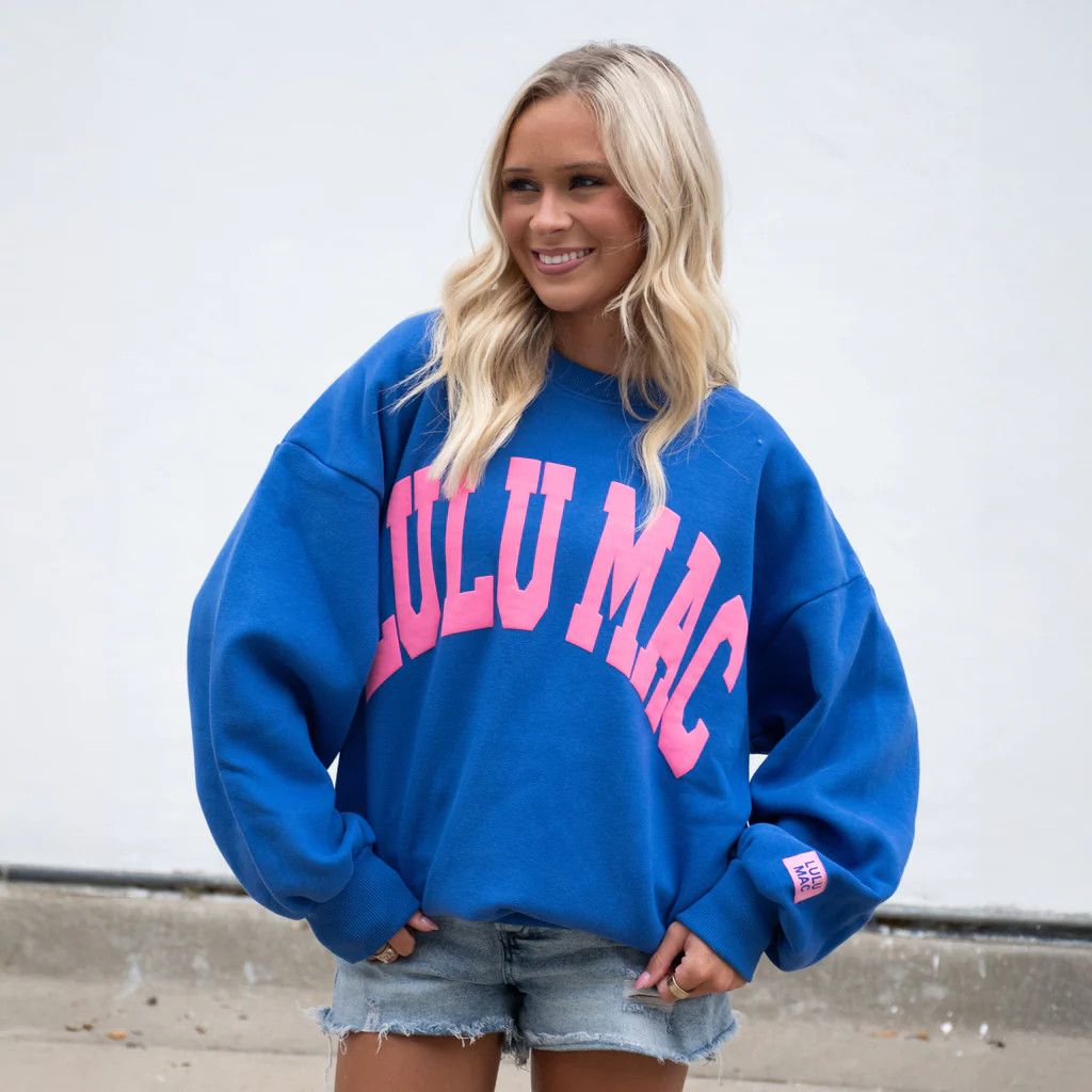 Lulu Mac Sweatshirt Puff - Royal/Pink
