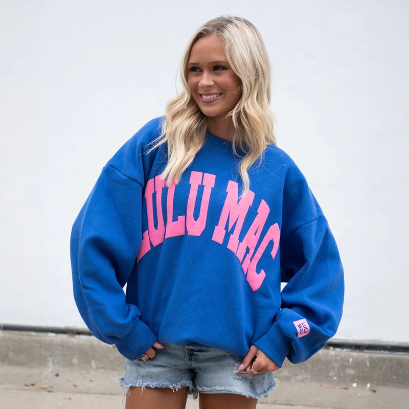 Lulu Mac Sweatshirt Puff - Royal/Pink