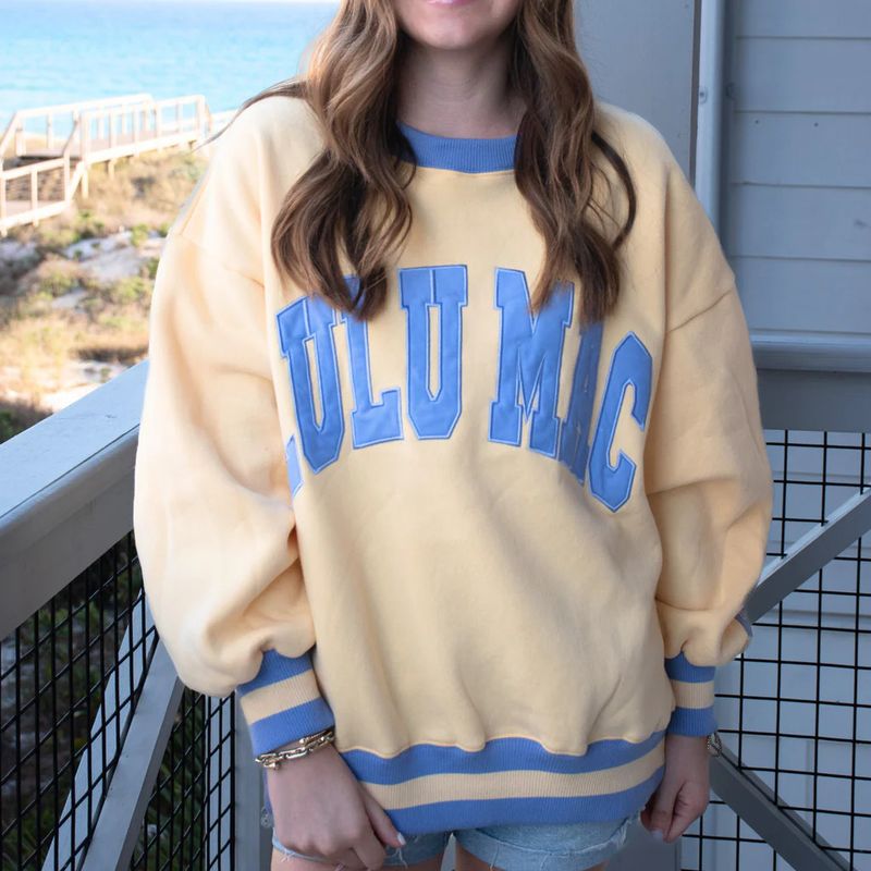 Lulu Mac Sweatshirt Social Society - Butter/Lavender Stitch