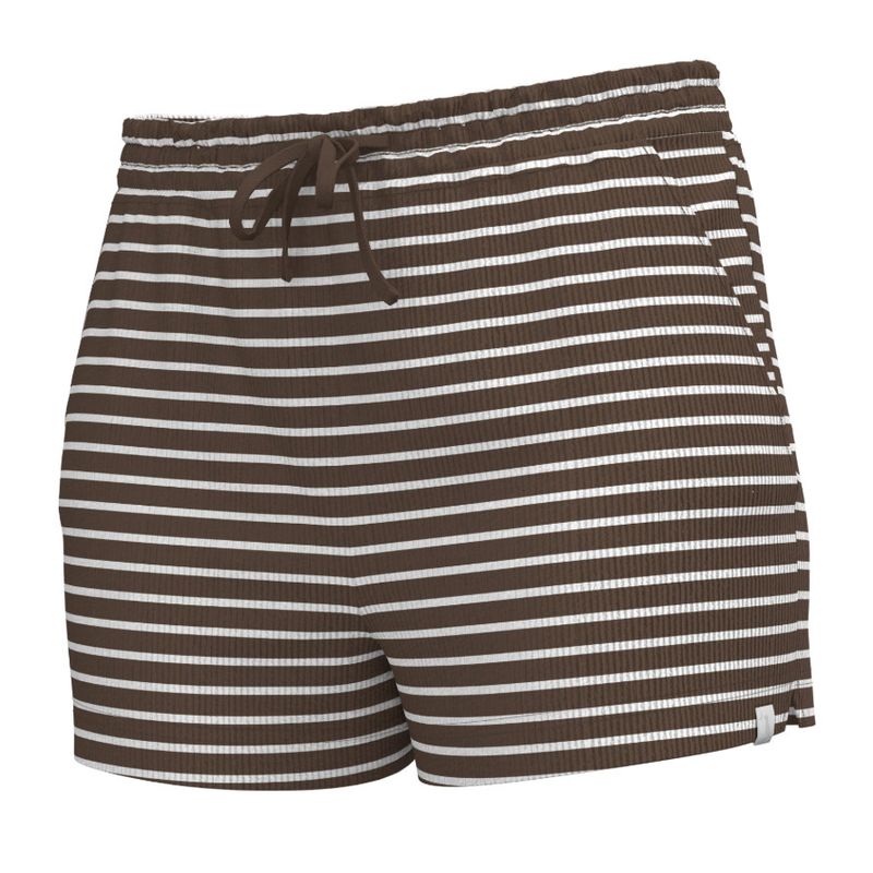 Local Girl Revive Shorts - Espresso Striped