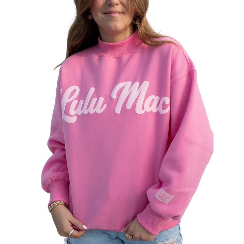 Lulu Mac Script Sweatshirt - Bubblegum/Light Pink