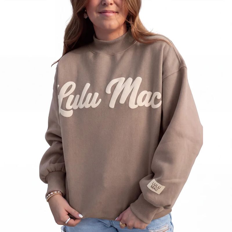 Lulu Mac Script Sweatshirt - Brown/Cream