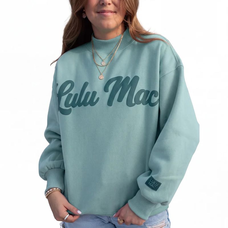 Lulu Mac Script Sweatshirt - Green/Dark Green