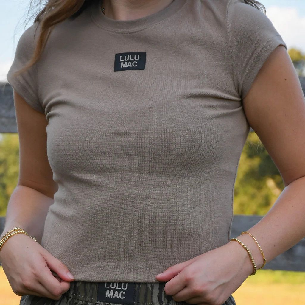 Lulu Mac Short Sleeve Baby Tee - Dark Taupe