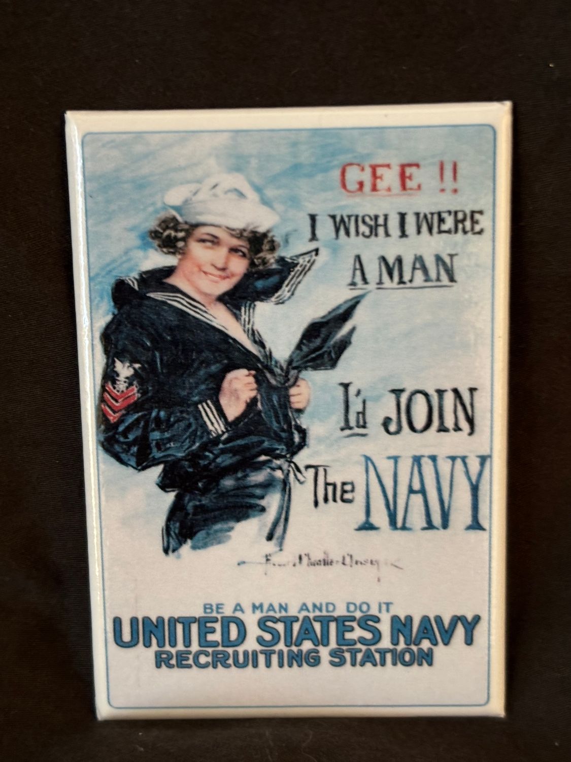 Wish I Were A Man - Navy, Magnet