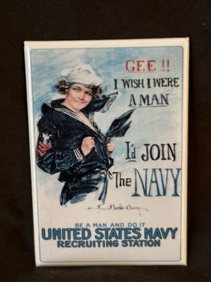 Wish I Were A Man - Navy, Magnet
