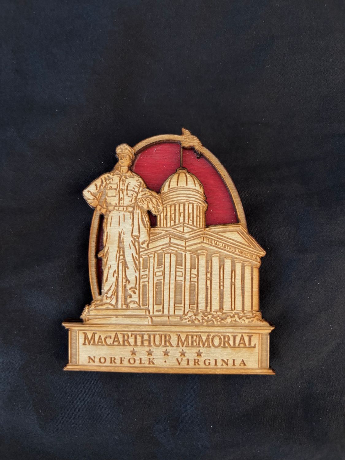 Red - Wood Memorial Magnet