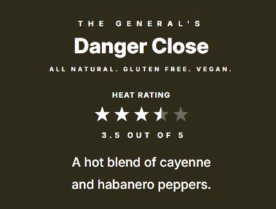 The General's 'Danger Close' Hot Sauce