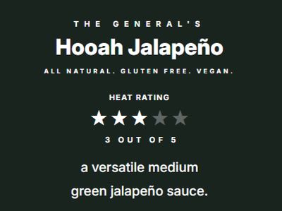 The General's 'Hooah Jalapeño' Green Sauce