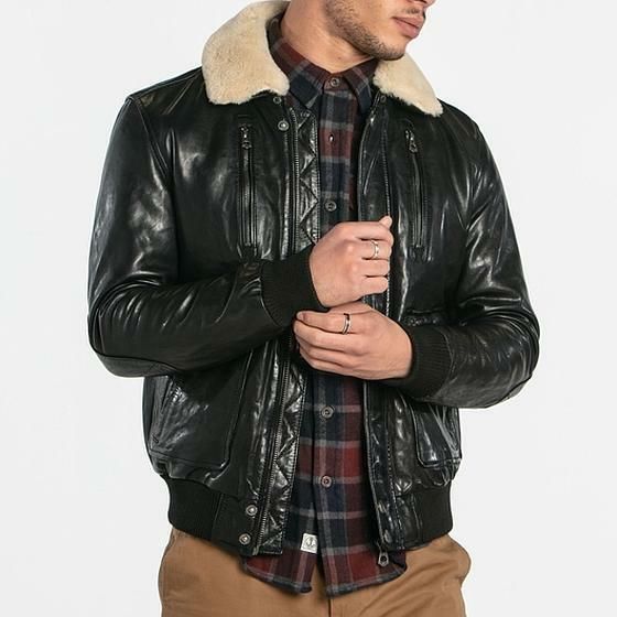 Blouson cuir homme style aviateur