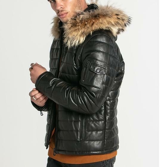 Doudoune cuir homme