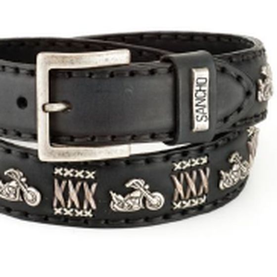 Ceinturon cuir vachette biker
