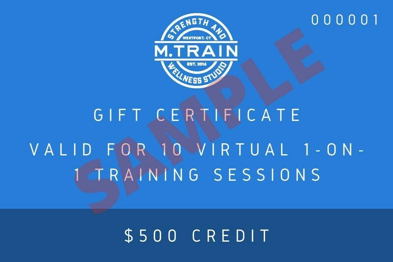 M. Train E-Gift Card 10 Virtual 1 on 1 sessions