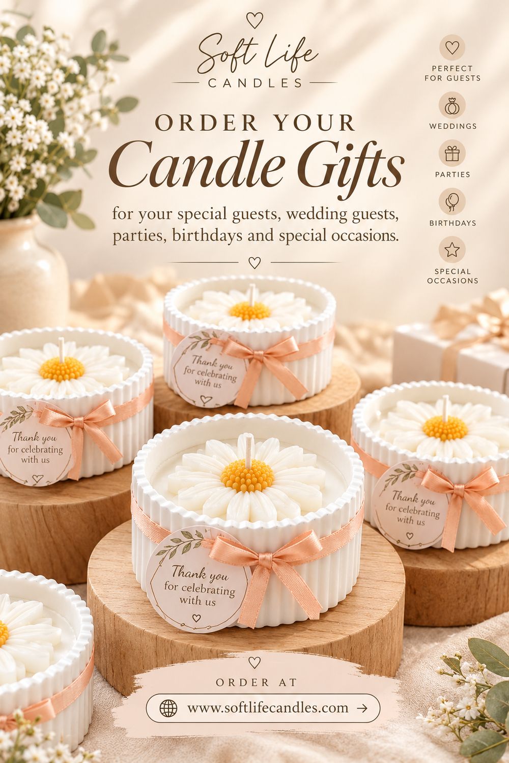 DAISY CANDLES - Set A