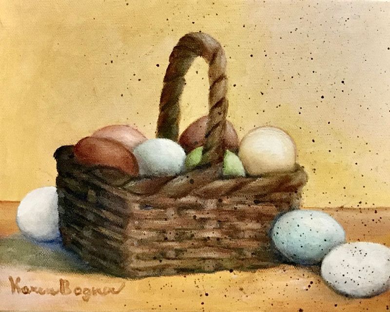 Eggs in a basket  |  size 11x14