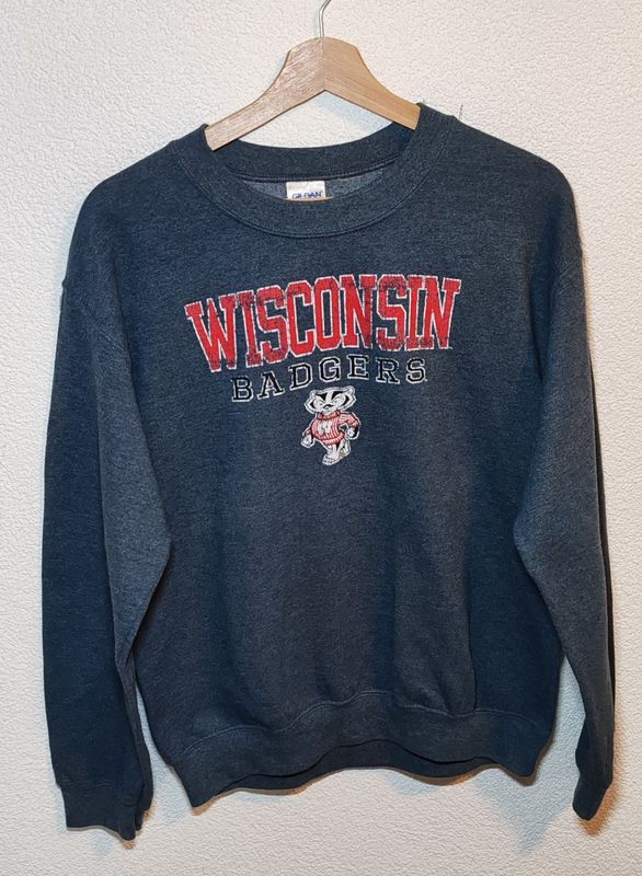 Sweat vintage “Wisconsin Badgers” – Gildan – Taille S (années 90) Sweat vintage “Wisconsin Badgers” – Gildan – Taille S (années 90)