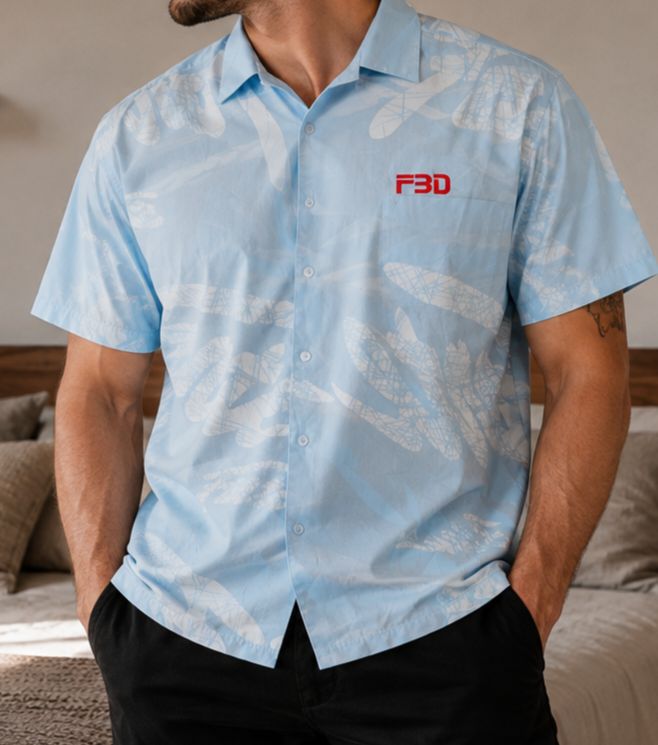 Chemise Hawaïenne Ford Bleue – Taille M – 100% Polyester Chemise Hawaïenne Ford Bleue – Taille M – 100% Polyester