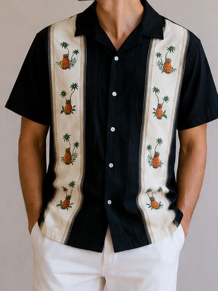 Chemise hawaïenne à motifs ananas – Taille L – 100 % rayonne – Très bon état Chemise hawaïenne à motifs ananas – Taille L – 100 % rayonne – Très bon état
