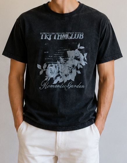 T-shirt vintage graphique noir – Taille M – Très bon état
