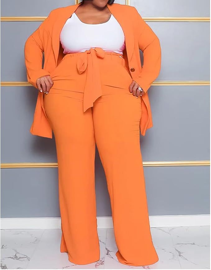 SOLANGE Collection ORANGE SUIT 2 Pieces - Plus Size