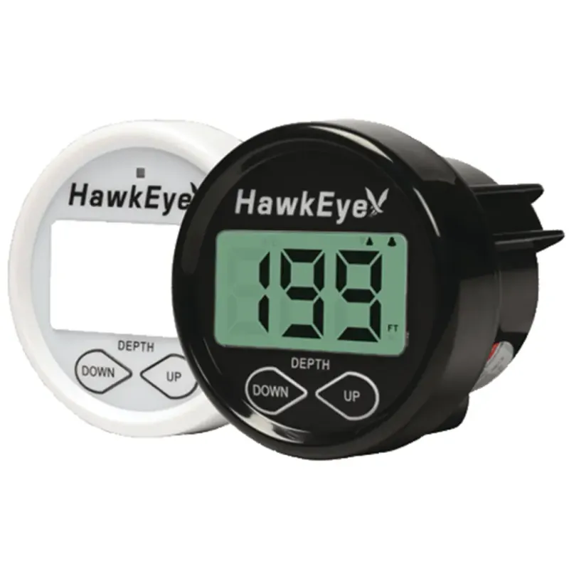 Hawkeye Digital Depth Finder - with Transom Mount or Glue-In-Hull Transducer