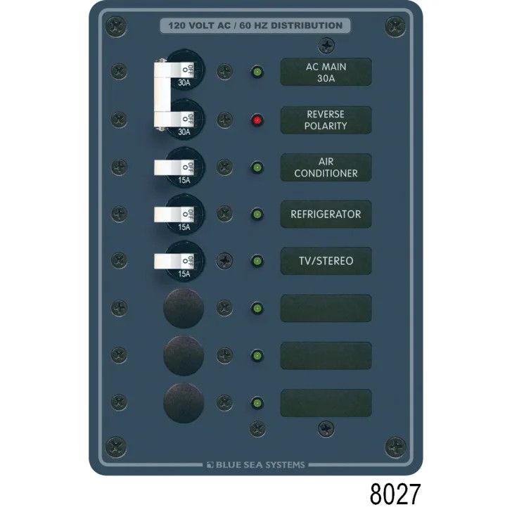AC Main + Add. Positions Vertical Circuit Breaker Panel (6 Positions)
