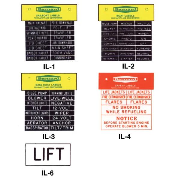 Pressure-Sensitive Identification-Label Sets, Sailboat Labels