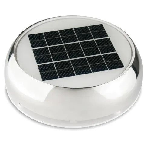 Day / Night Solar / Battery Vent, Stainless Steel (9" Light)