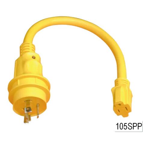 Pigtail Shore Power Adapters 30A 125V (Dock) Twist Lock to 15A 125V (Boat)
