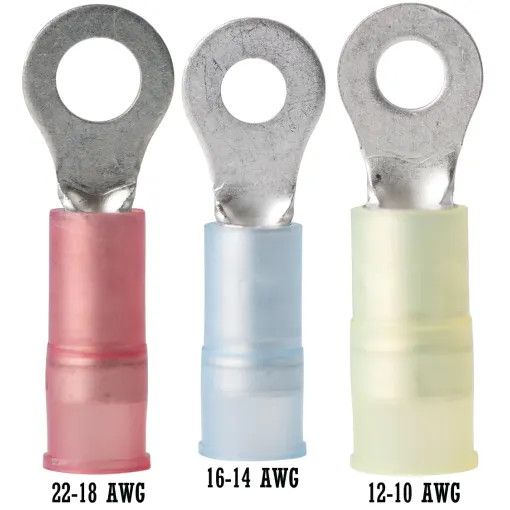 Ring Terminals 12 - 10 AWG (1/2" Screw - 25 Pack)