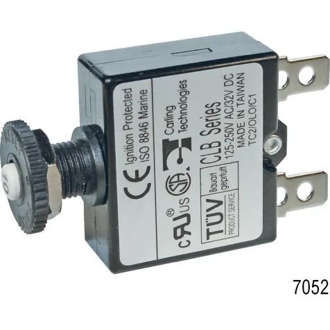 Push Button Reset Quick Connect Thermal Circuit Breakers, 5A