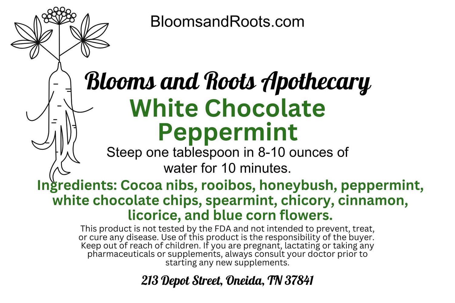 White Chocolate Peppermint Tea* - 3oz