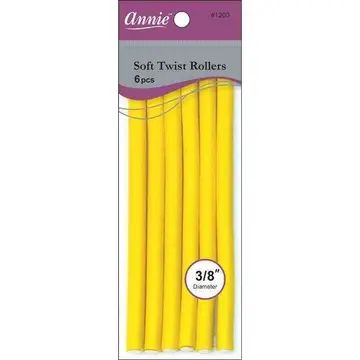 Annie Soft Twist Rollers 3/8" Yellow (6pcs)