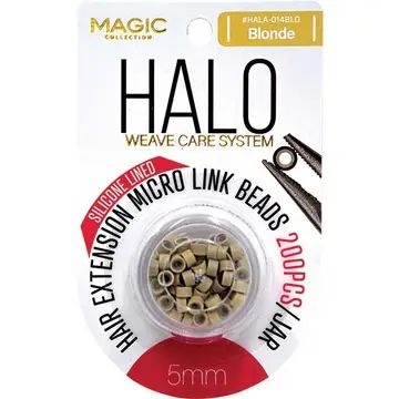 Halo Silicone Lined Micro Link Beads 5mm 200PCS Jar, COLOR: BLONDE