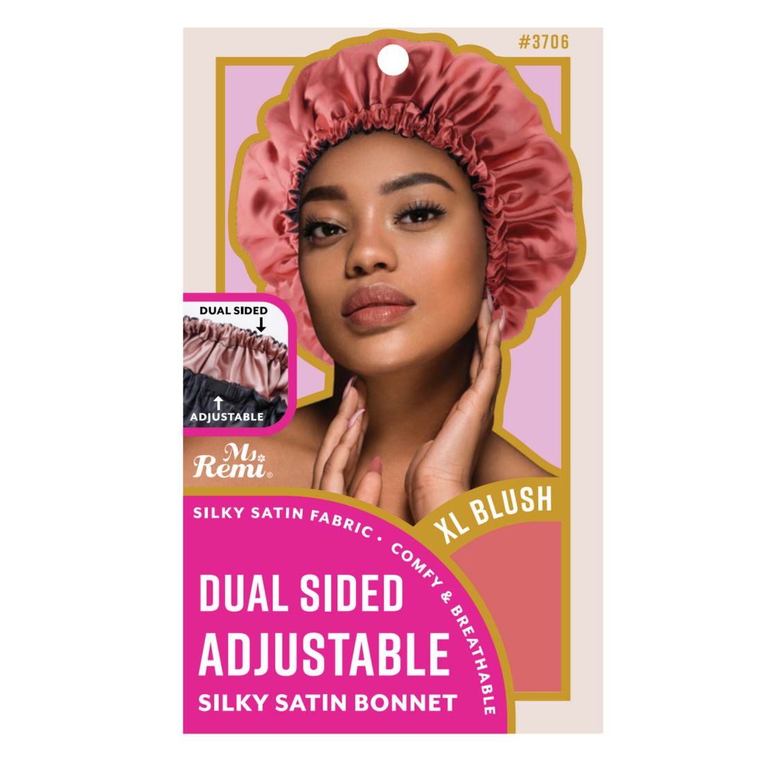 Ms. Remi Adjustable Dual-Sided Silky Satin Bonnet Ass. Colors X-Large