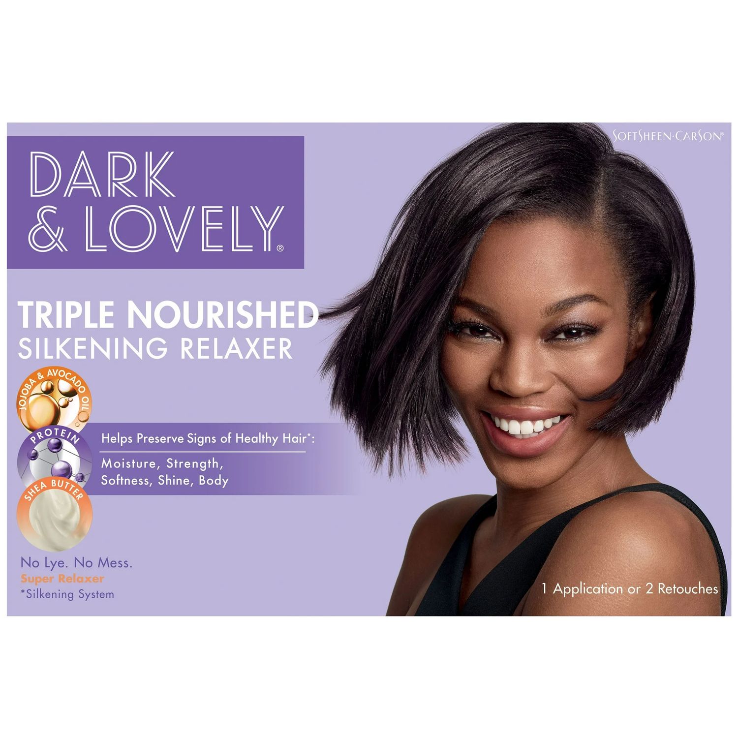 DARK &amp; LOVELY TRIPLE NOURISHED SILKENING RELAXER KIT SUPER