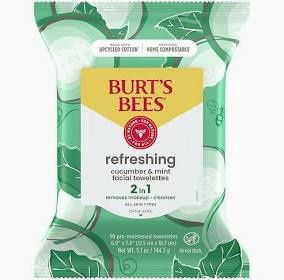 Burts Bees Towelettes Refresh 2-In-1 Cucumber/Mint30Ct
