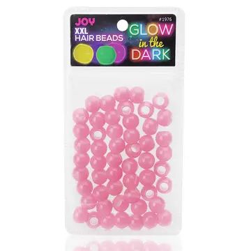 Joy Large Glow in the Dark Hair Beads, COLOR: PINK