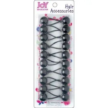 Joy Twin Beads Ponytailer, COLOR: BLACK