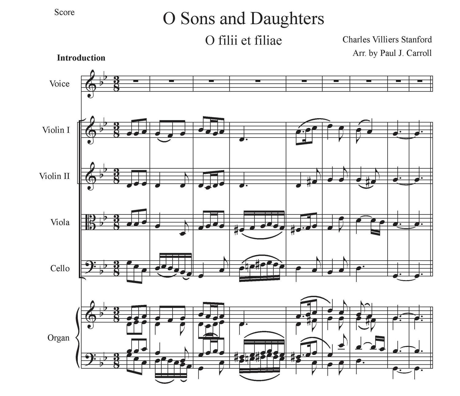O Sons and Daughters (O filii et filiae) - String Quartet and Organ