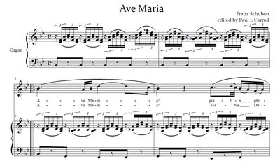 Schubert Ave Maria - Voice and Organ in Bb