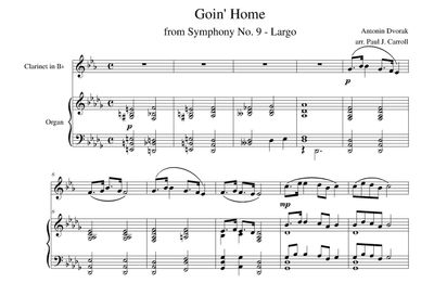 Goin&#39; Home from Symphony No. 9 - Largo (Clarinet and Organ)