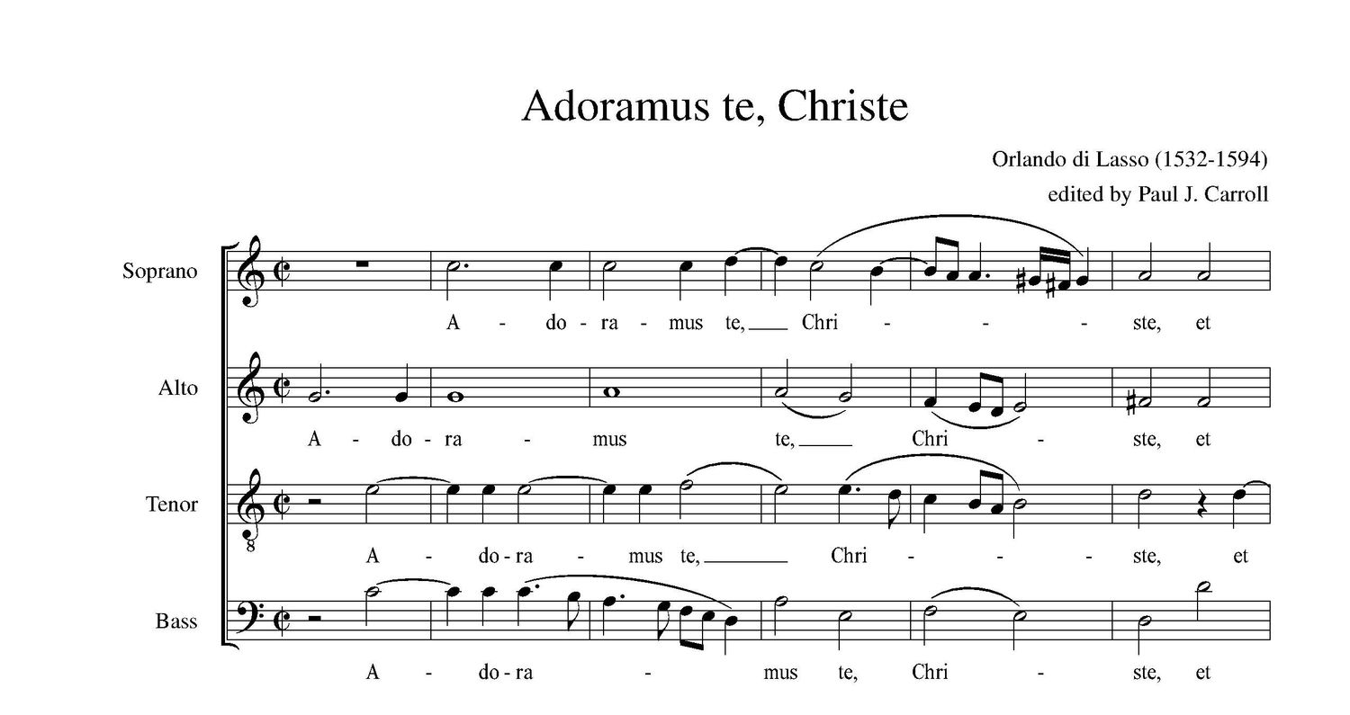 Adoramus te (SATB) - Orlando di Lasso