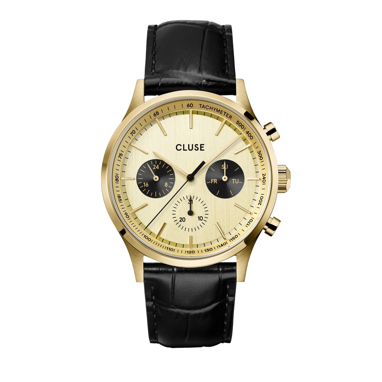 CLUSE Antheor Multifunction Gold Gold/Black Leather