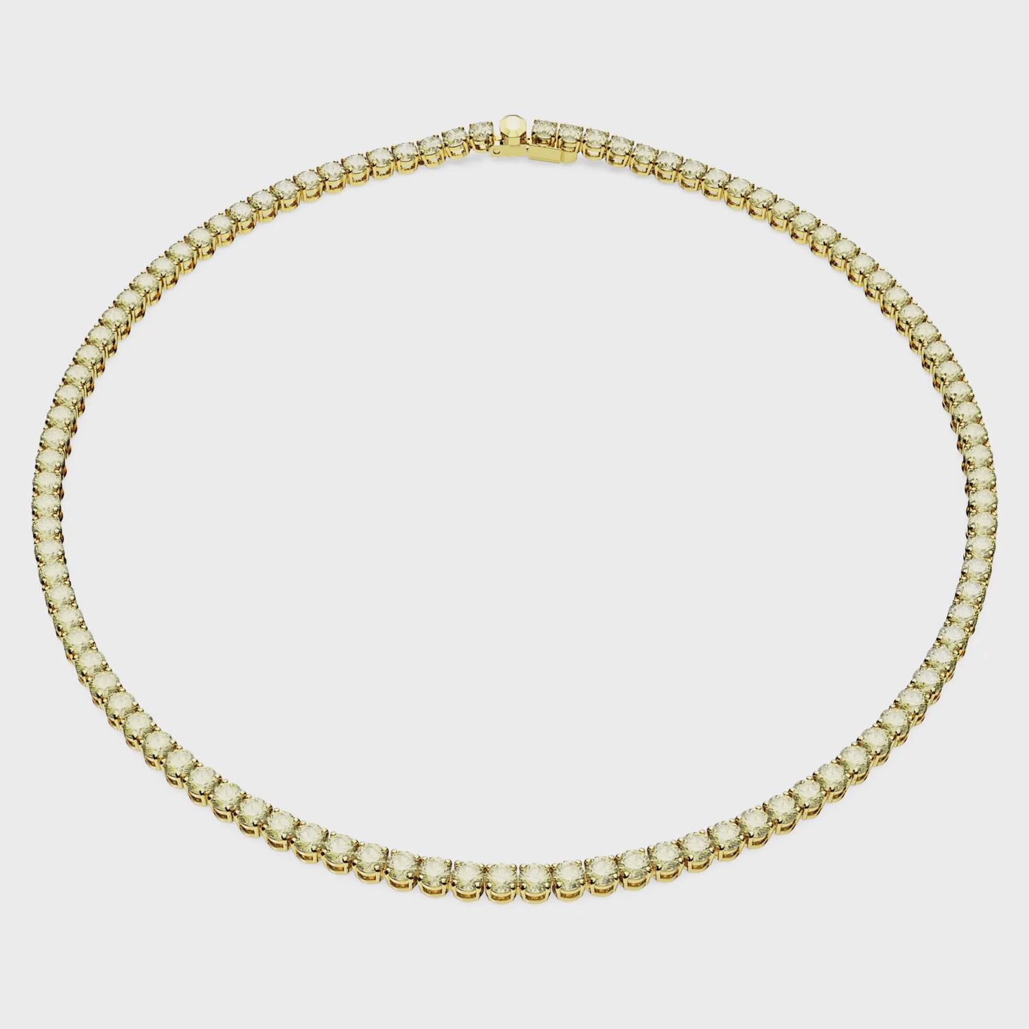 Matrix Tennis necklace Round cut, Yellow, Gold-tone plated 5661191