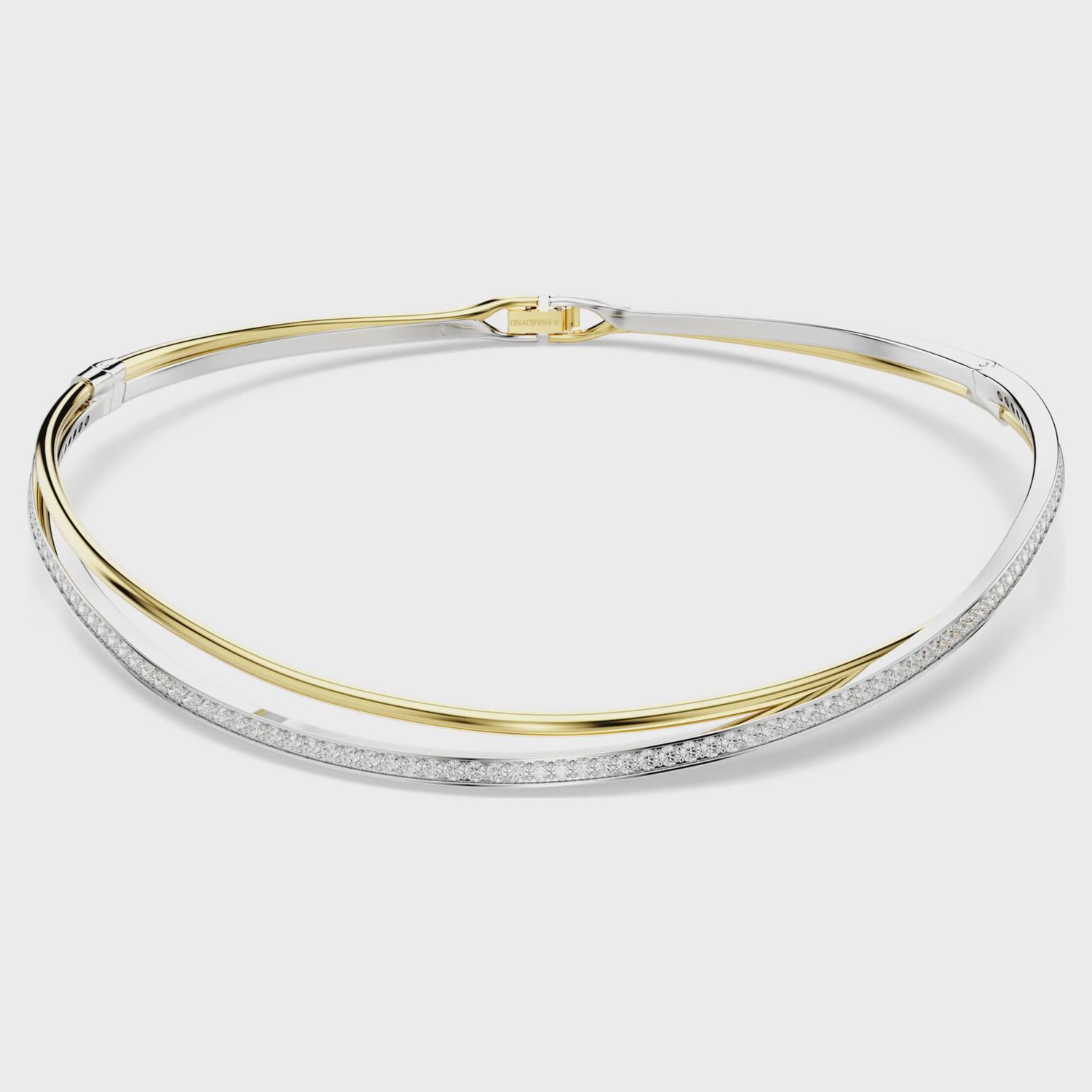 Hyperbola choker Round cut, White, Mixed metal finish 5702408