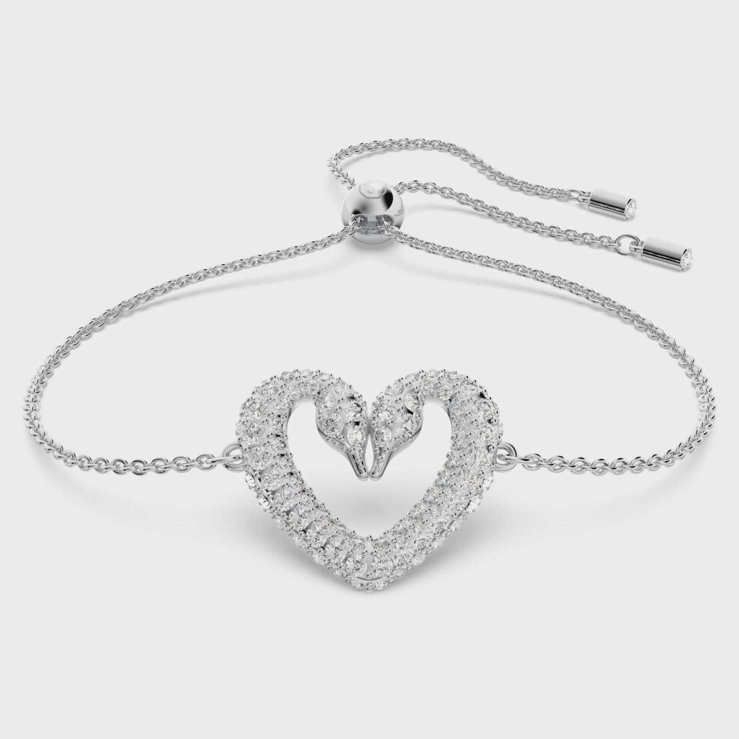 Swan Heart White Crystal Bracelet 5625534