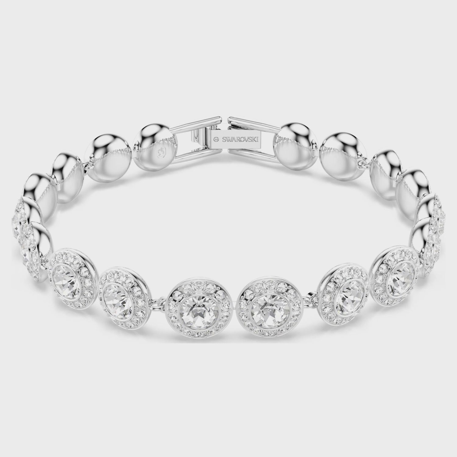 Una Angelic bracelet Round cut, White, Rhodium plated M 5682279