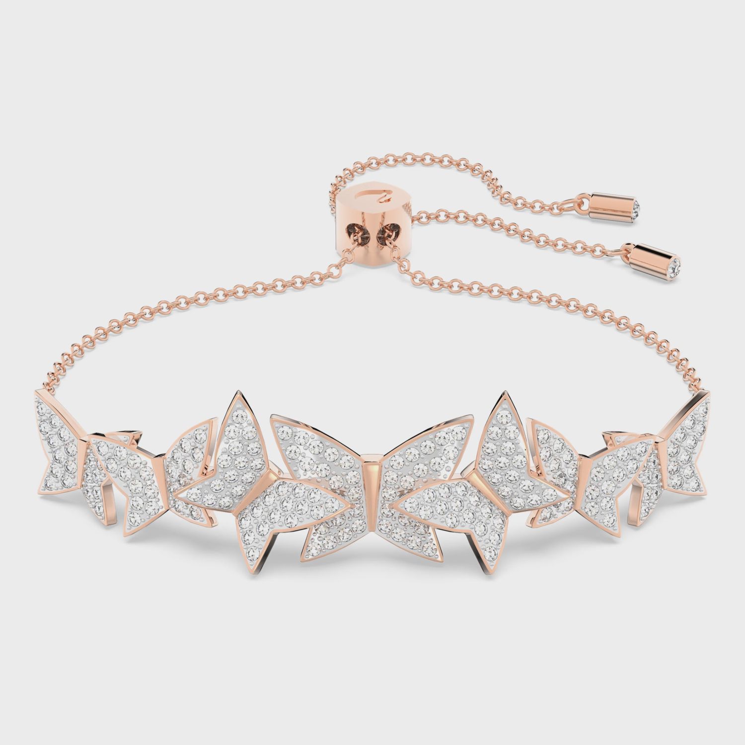 Idyllia Lilia bracelet Butterfly, White, 18k rose gold finish5636430